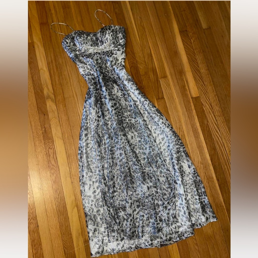 Leopard print silk maxi dress